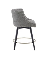 Madison Park Mateo 26.5" Fabric Swivel Counter Stool