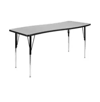 Emma+Oliver 26"W X 60"L Rectangle Wave Flexible Collaborative Adjustable Height Activity Table