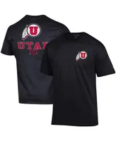 Men's Champion Black Utah Utes Stack 2-Hit T-shirt