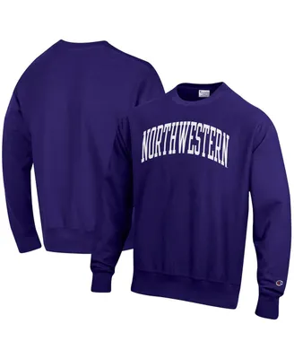 Men's Champion Purple Northwestern Wildcats Arch Reverse Weave Pullover Sweatshirt
