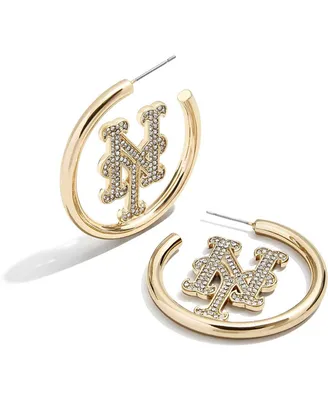 Women's Baublebar New York Mets Hoops Earrings