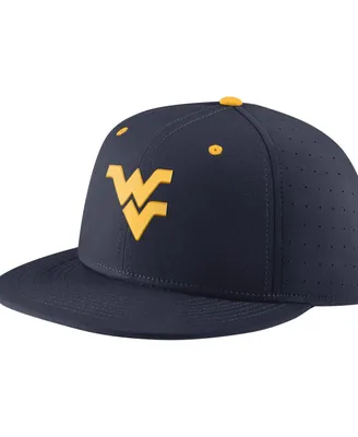 Men's Nike Navy West Virginia Mountaineers Aero True Baseball Performance Fitted Hat