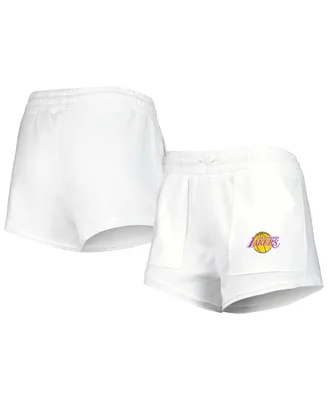 Women's Concepts Sport White Los Angeles Lakers Sunray Shorts