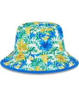 Men's New Era White Los Angeles Rams Botanical Bucket Hat