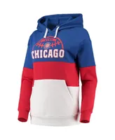 Women's G-iii Sports by Carl Banks Royal, Red Chicago Cubs Block and Tackle Colorblock Pullover Hoodie