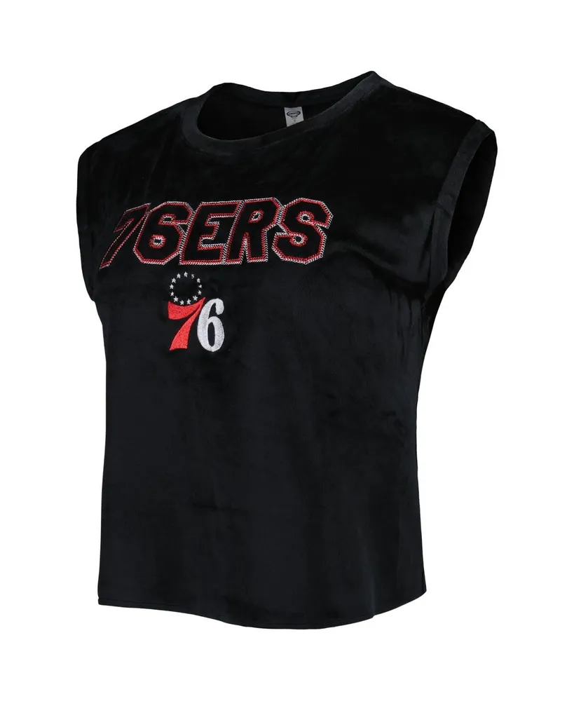 Women's Concepts Sport Black Philadelphia 76ers Intermission T-shirt and Shorts Sleep Set