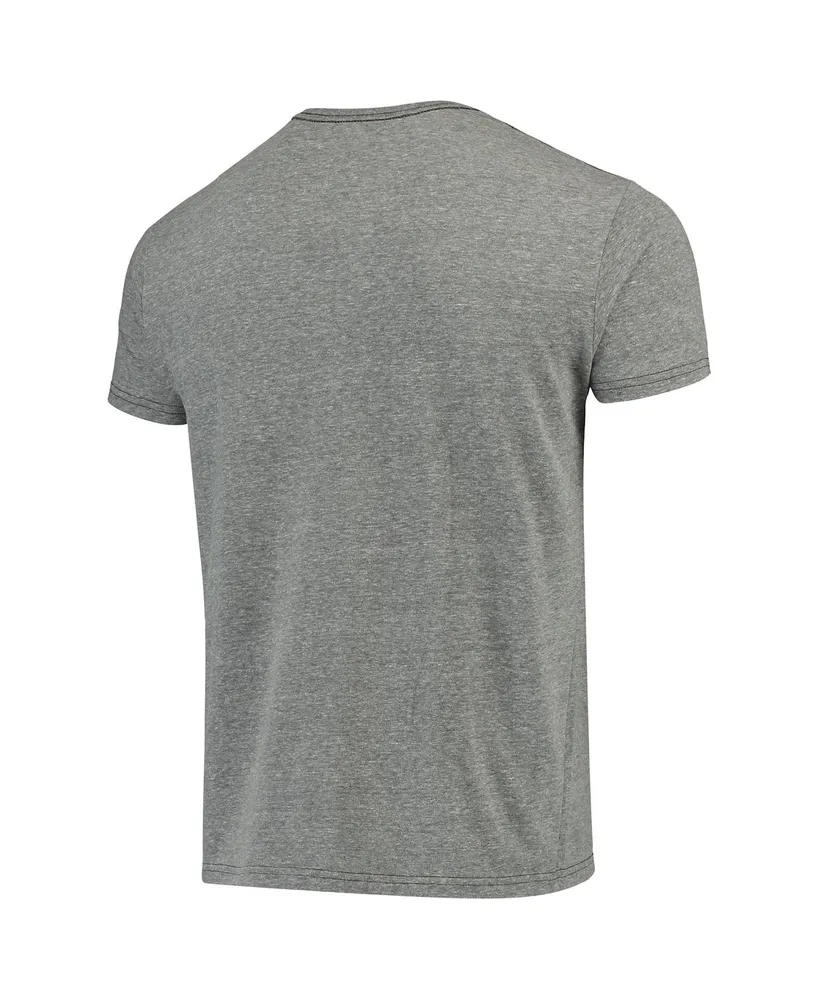 Men's Original Retro Brand Heathered Gray Pitt Panthers Vintage-Like Logo Tri-Blend T-shirt