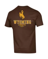 Men's Champion Brown Wyoming Cowboys Stack 2-Hit T-shirt