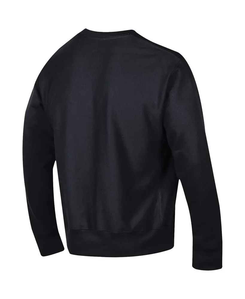 Men's Champion Black Maryland Terrapins Vault Logo Reverse Weave Pullover Sweatshirt