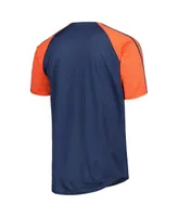 Men's Stitches Navy Houston Astros Button-Down Raglan Fashion Jersey