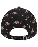 Women's New Era Black Chicago Bulls Bloom Print 9TWENTY Adjustable Hat