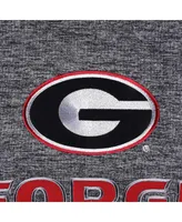 Men's Heather Charcoal Georgia Bulldogs Big and Tall Raglan Fleece Pullover Hoodie