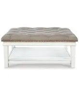 Signature Design By Ashley 18.5" Wood Upholstered Ottoman Coffee Table