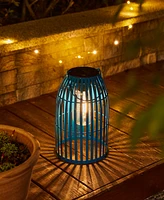 Glitzhome 9.75" H Metal Woven Solar Powered Outdoor Hanging Lantern