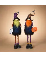 Set of 2 Lighted Whimsical Halloween Gnomes with Flexible Legs