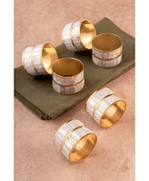 Primrose White Pearl Napkin Rings, Set of 6