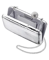 Nina Embossed Snake Minaudiere with Crystal Clasp