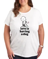Hybrid Apparel Trendy Plus Size Peanuts Graphic T-shirt