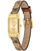 Coach Women's Cadie Tan Signature Canvas Strap Watch, 28.5 x 17.5mm