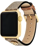 Coach Women's Tan Signature C Canvas Strap for 38mm, 40 mm, 41mm Apple Watch