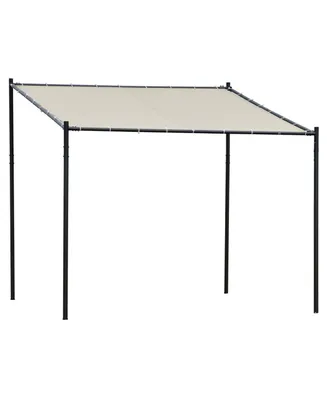 Outsunny 10' x 9' Outdoor Wall Patio Gazebo Canopy w/ Polyester Roof