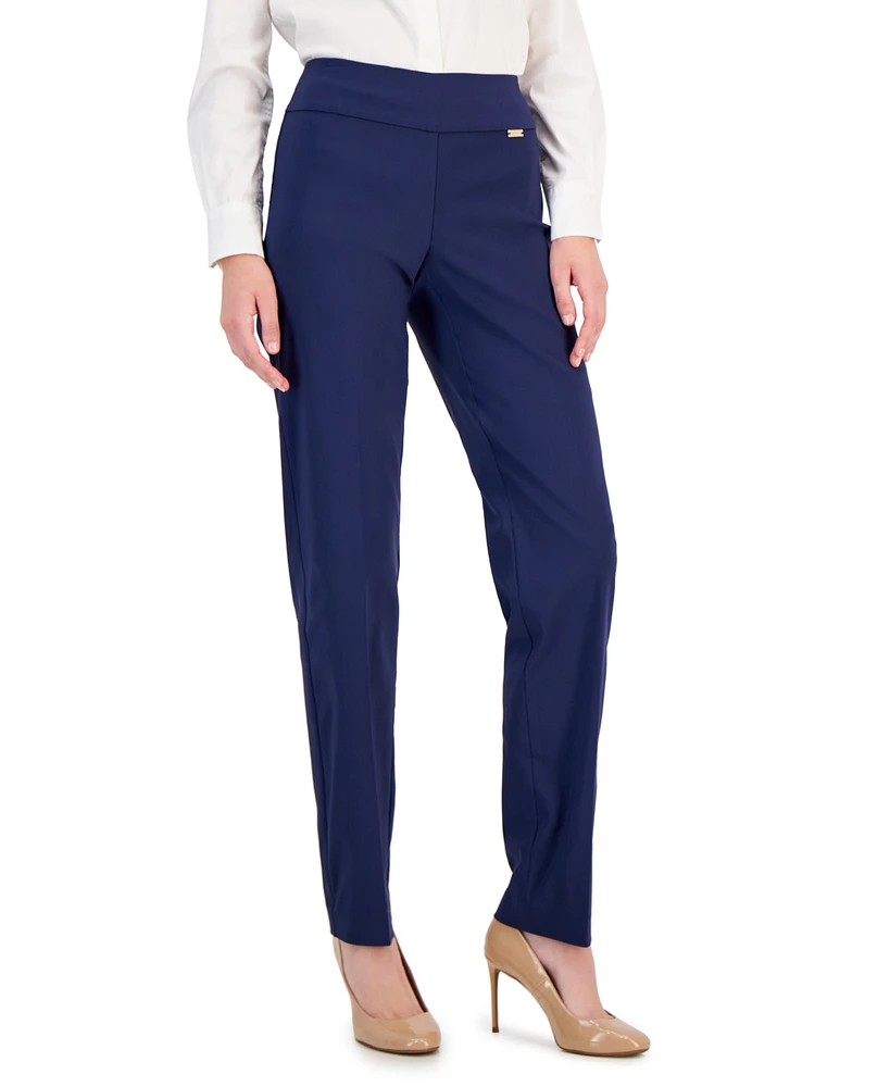 I.n.c. International Concepts Women's Tummy-Control Pull-On Straight-Leg Pants, Created for Macy's