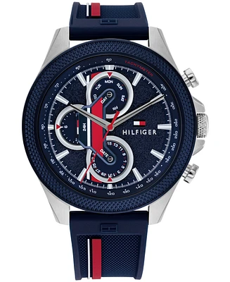 Tommy Hilfiger Men's Multifunction Blue Silicone Watch 46mm