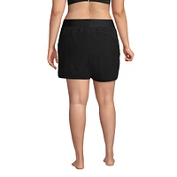 Lands' End Plus 5" Quick Dry Elastic Waist Board Shorts Swim Cover-up with Panty