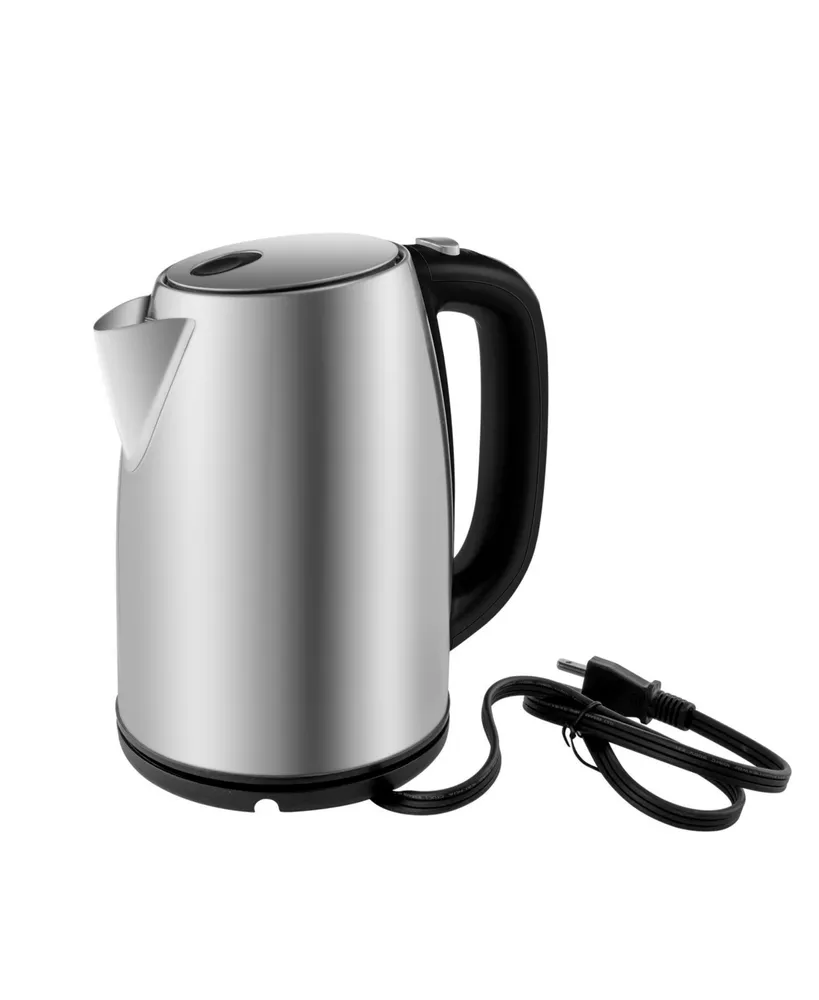 Stainless Steel Electric Hot Water Kettle with Visible Window- 1.7 Liter, Silver