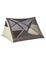 Outsunny 2-3 People Pop Up Camping Tent Waterproof Automatic Instant Tent Portable Cabana Beach Tent with Rainfly, Carry Bag, Windows and Doors, Outdo