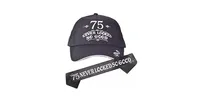 Meant2tobe 75th Birthday Gifts for Men, 75th Birthday Hat and Sash Men, 75 Never Looked So Good Baseball Cap and Sash, 75th Birthday Party Supplies, 7