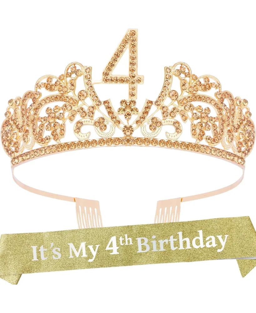 VeryMerryMakering 4th Birthday Sash and Tiara for Girls