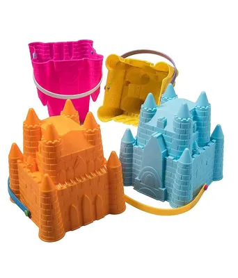 Dollar Deal Sand Castle Building Kit, Beach Toys, Beach Bucket, Set of 4 Sand Castle Molds for Kids, Sand Toys for Kids Aged 1-9