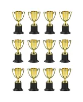 Kicko Plastic Golden Cup Trophy - 12 Pieces 4 Inch Achievement Prize Award