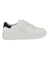 Calvin Klein Women's Daili Lace-Up Platform Casual Sneakers - White