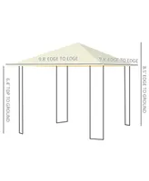 Outsunny 10' x 10' Outdoor Gazebo Canopy Modern Canopy Shelter with Weather Resistant Roof & Steel Frame for Parties, BBQs, & Shade