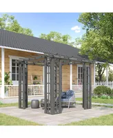 Outsunny 9' x 9' Vinyl Pergola, Pvc Outdoor Gazebo Grape Trellis, for Garden, Patio, Backyard, Deck