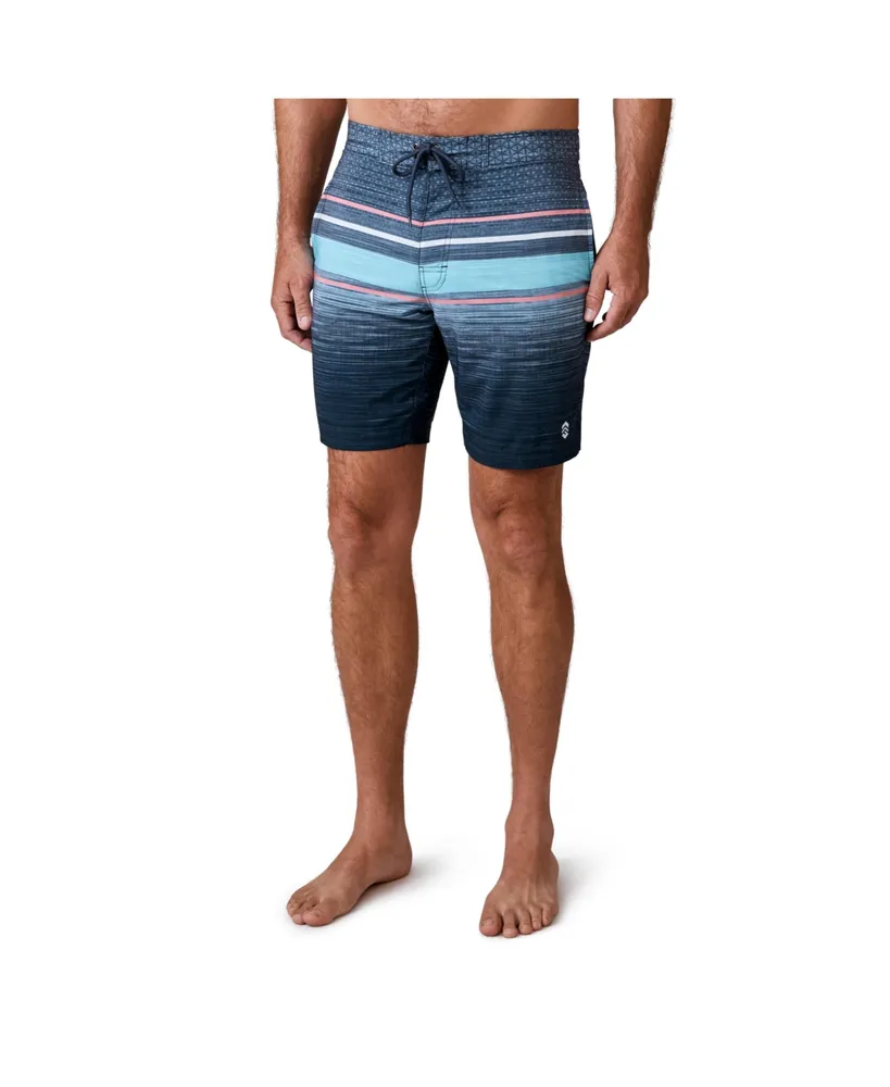 Free Country Men's Diamond Plate Stripe Surf Swim Short