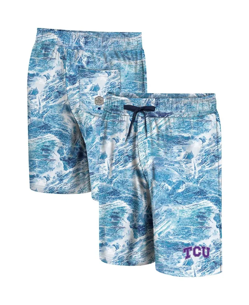 Men's Colosseum Blue Tcu Horned Frogs Realtree Aspect Ohana Swim Shorts