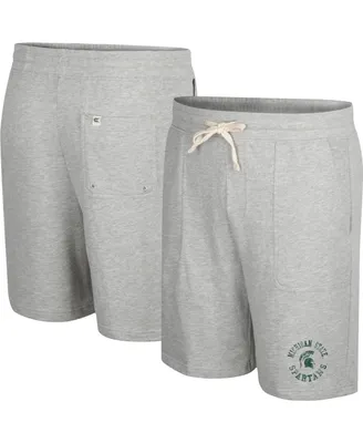 Men's Colosseum Heather Gray Michigan State Spartans Love To Hear This Terry Shorts