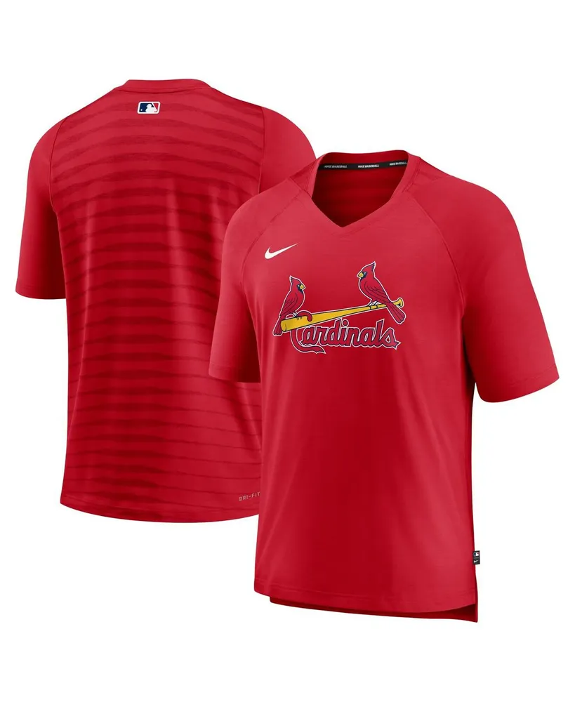 Men's Nike Red St. Louis Cardinals Authentic Collection Pregame Raglan Performance V-Neck T-shirt