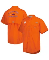 Men's Columbia Orange Clemson Tigers Bonehead Button-Up Shirt