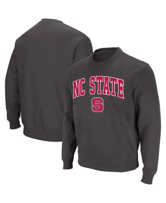 Men's Colosseum Charcoal Nc State Wolfpack Arch & Logo Crew Neck Sweatshirt