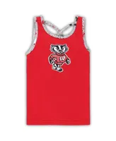 Toddler Girls Colosseum Red, Gray Wisconsin Badgers Sweet Pea Tank Top and Skort Set