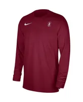 Men's Nike Cardinal Stanford Cardinal 2023 Sideline Coaches Long Sleeve Performance Top