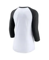 Women's Nike White, Black Chicago White Sox Next Up Tri-Blend Raglan 3/4-Sleeve T-shirt