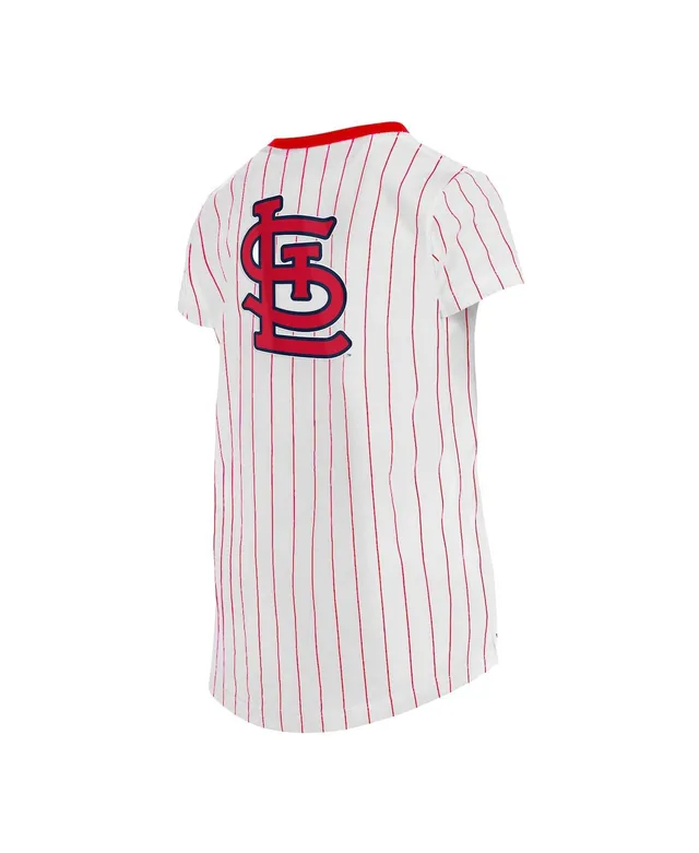 Outerstuff Girls Youth White St. Louis Cardinals Ball Striped T