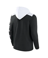 Men's Fanatics Black, White Brooklyn Nets Skyhook Colorblock Full-Zip Hoodie