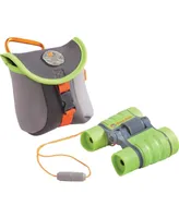 Haba Terra Kids Children's Binoculars with Compact Case, Children's Outdoor Scientific Toy with 4X Magnification