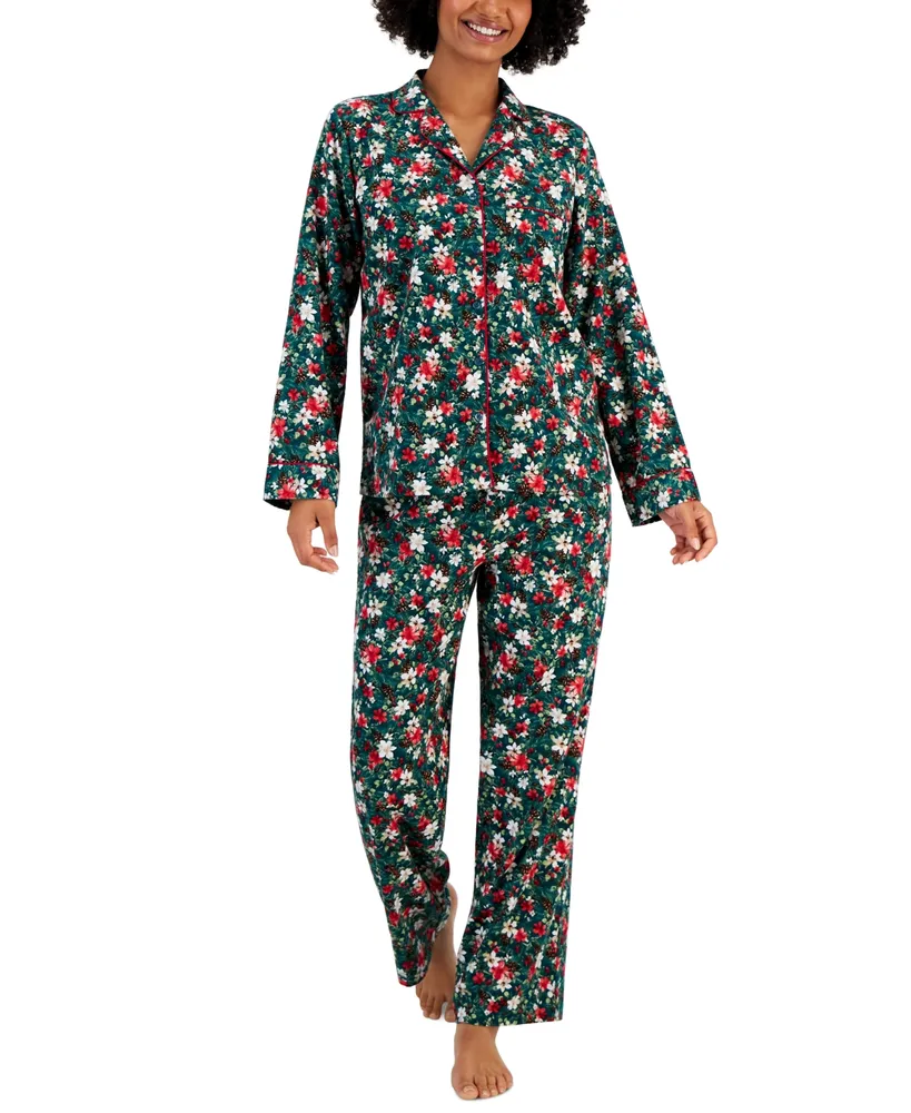 Charter Club Printed Cotton Flannel Packaged Pajama Set, Created for Macy's